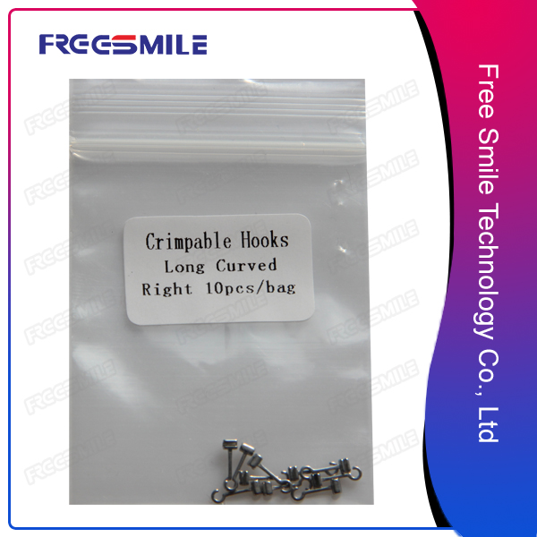 Crimpable hooks long curved right for dentistsExcellent Orthodontic